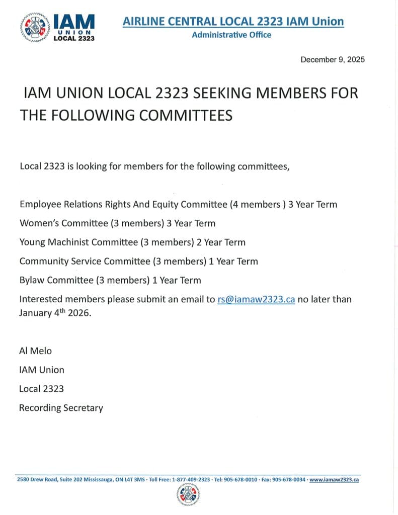 Call for Members – Local 2323 Committees