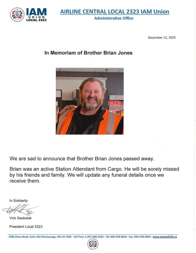 Death Notice for Brian Jones