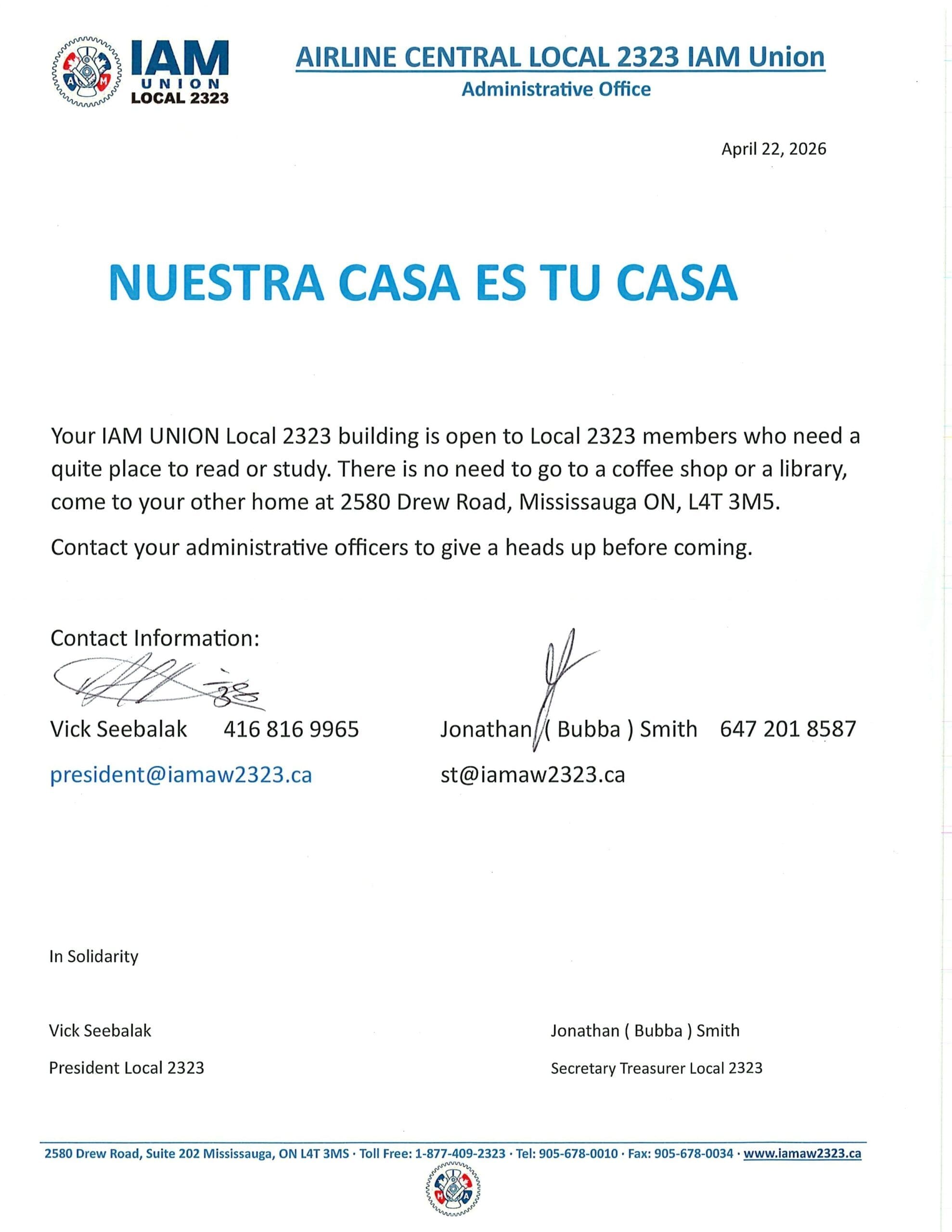 NUESTRA CASA ES TU CASA