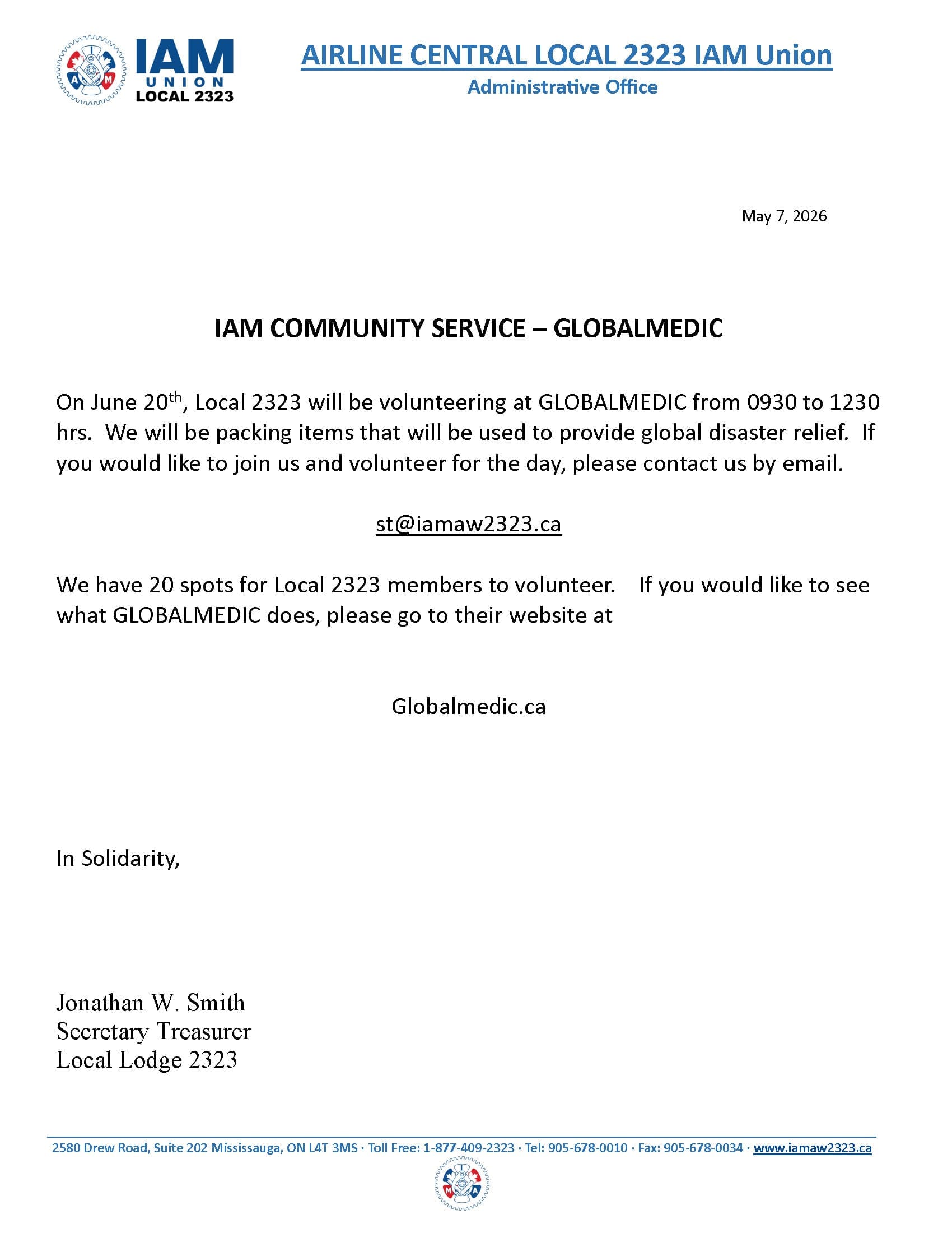 IAM COMMUNITY SERVICE – GLOBALMEDIC