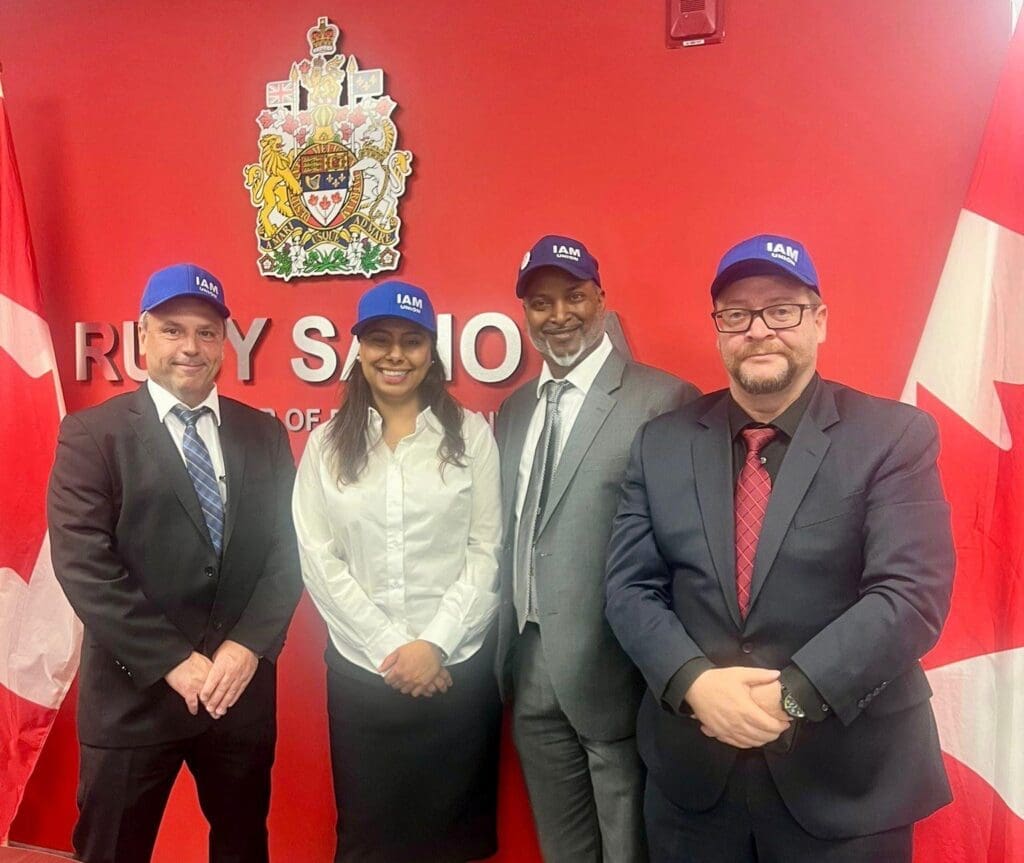 RS Al Melo Brampton MP Ruby Sahota President Vick Seebalak and Pension Rep Paul Hicks - 02