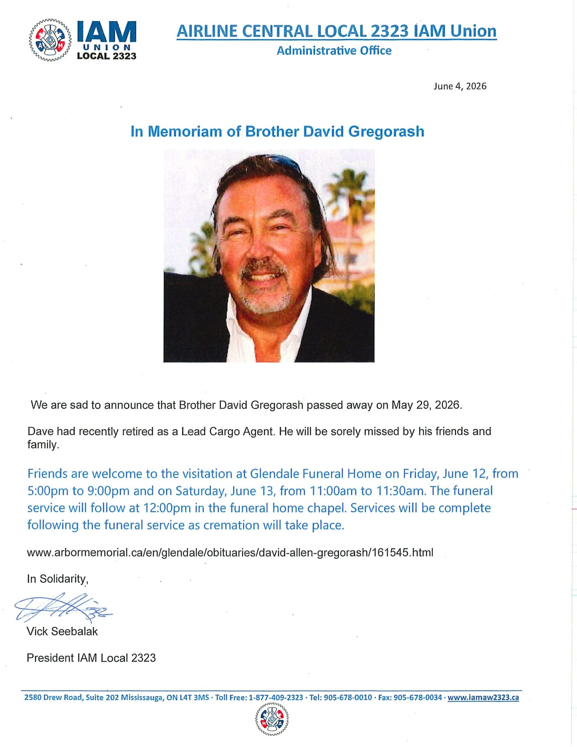 In Memoriam – Brother David Gregorash - 20260604111751316