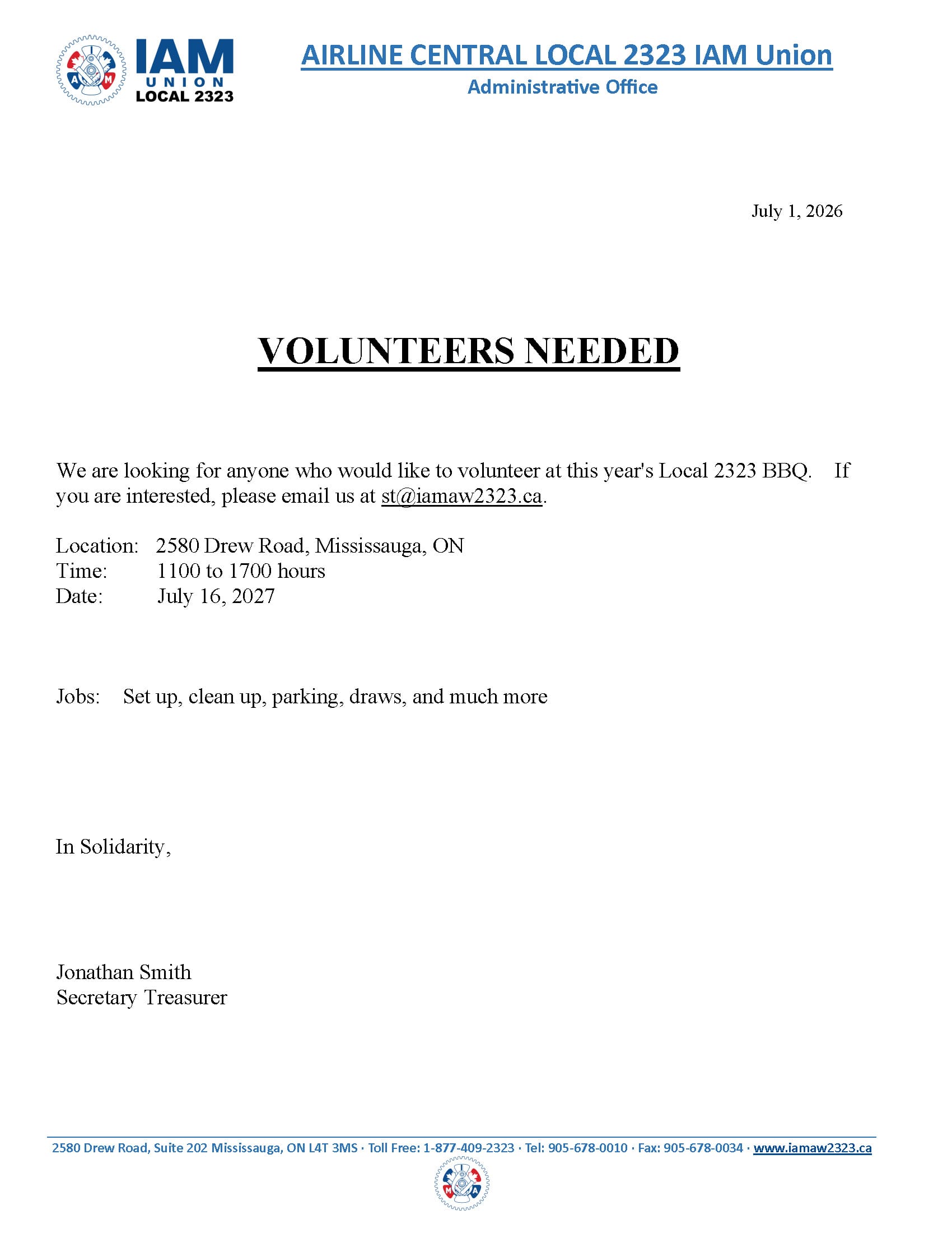 IAM-Union-BBQ Volunteers