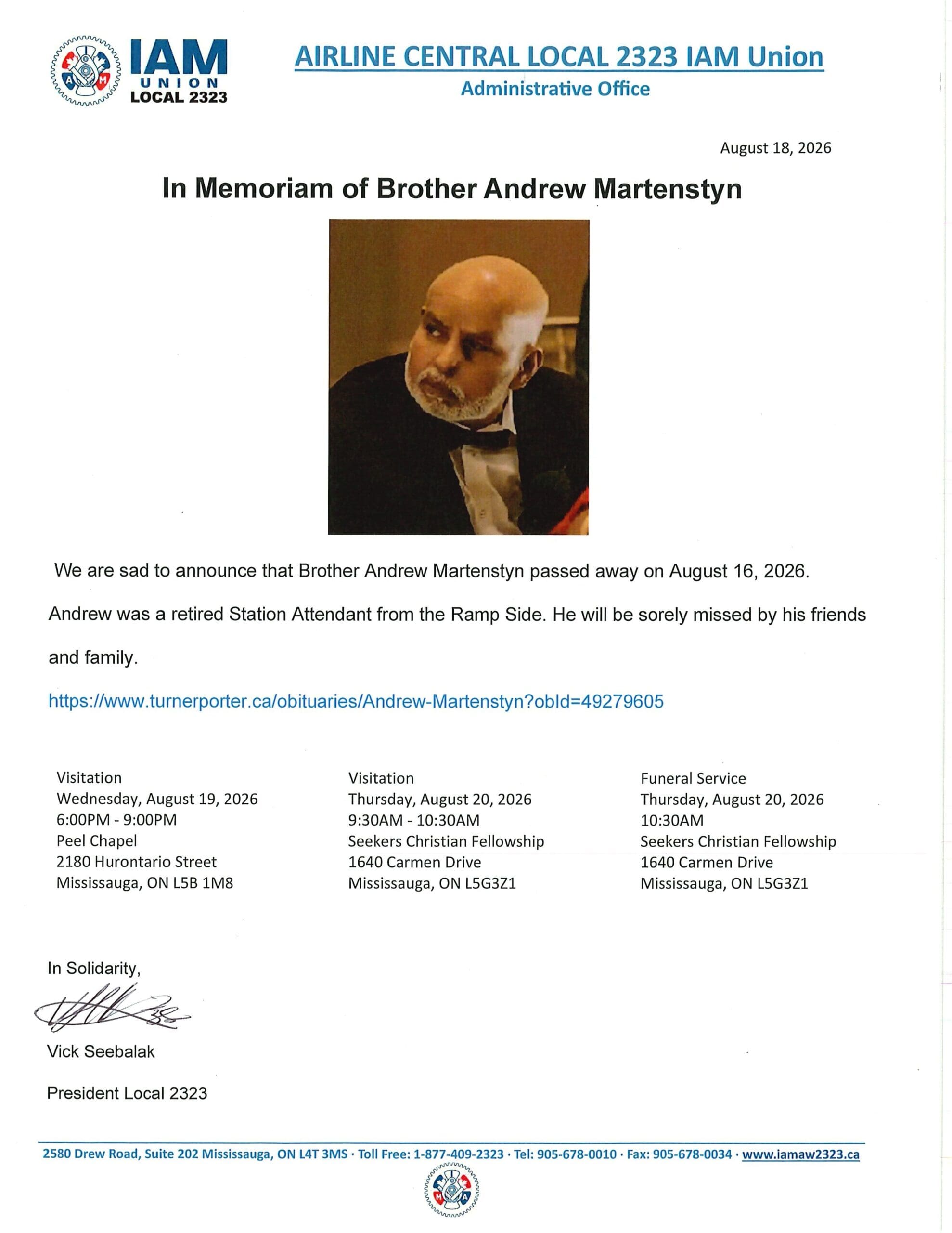 In Memoriam – Brother Andrew Martenstyn